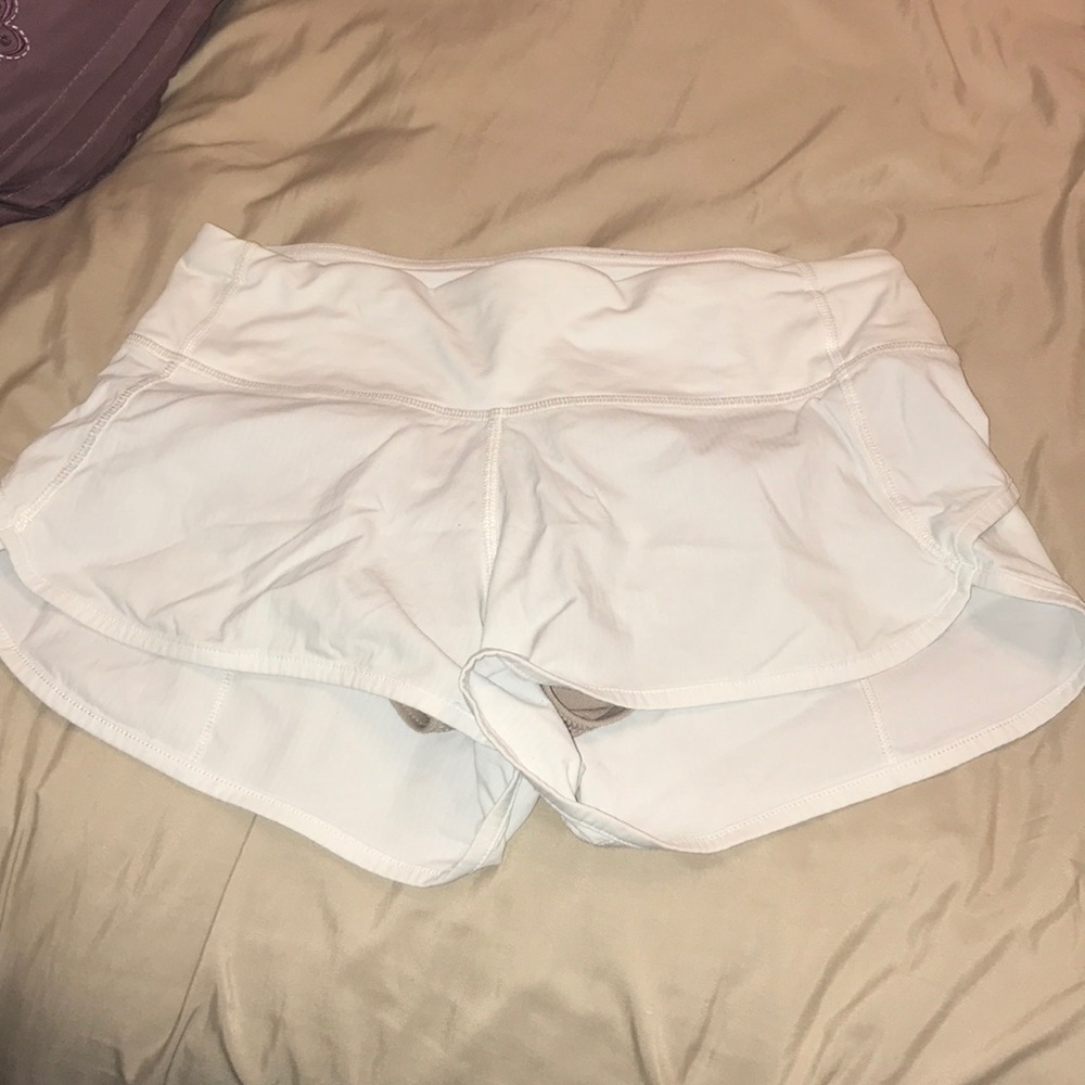 size 2 white Lululemon running shorts